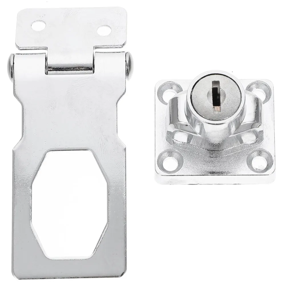 

Cabinet Door 25mm Bright Finish Heavy Duty Keyed Hasp Lock Stainless Steel Furniture Latch Drawer Cabinet Lock Padlock For