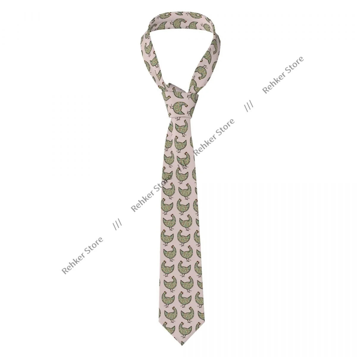 Formal Skinny Neckties Classic Men's Pink Poultry Chicken Pattern Wedding Tie Gentleman Narrow