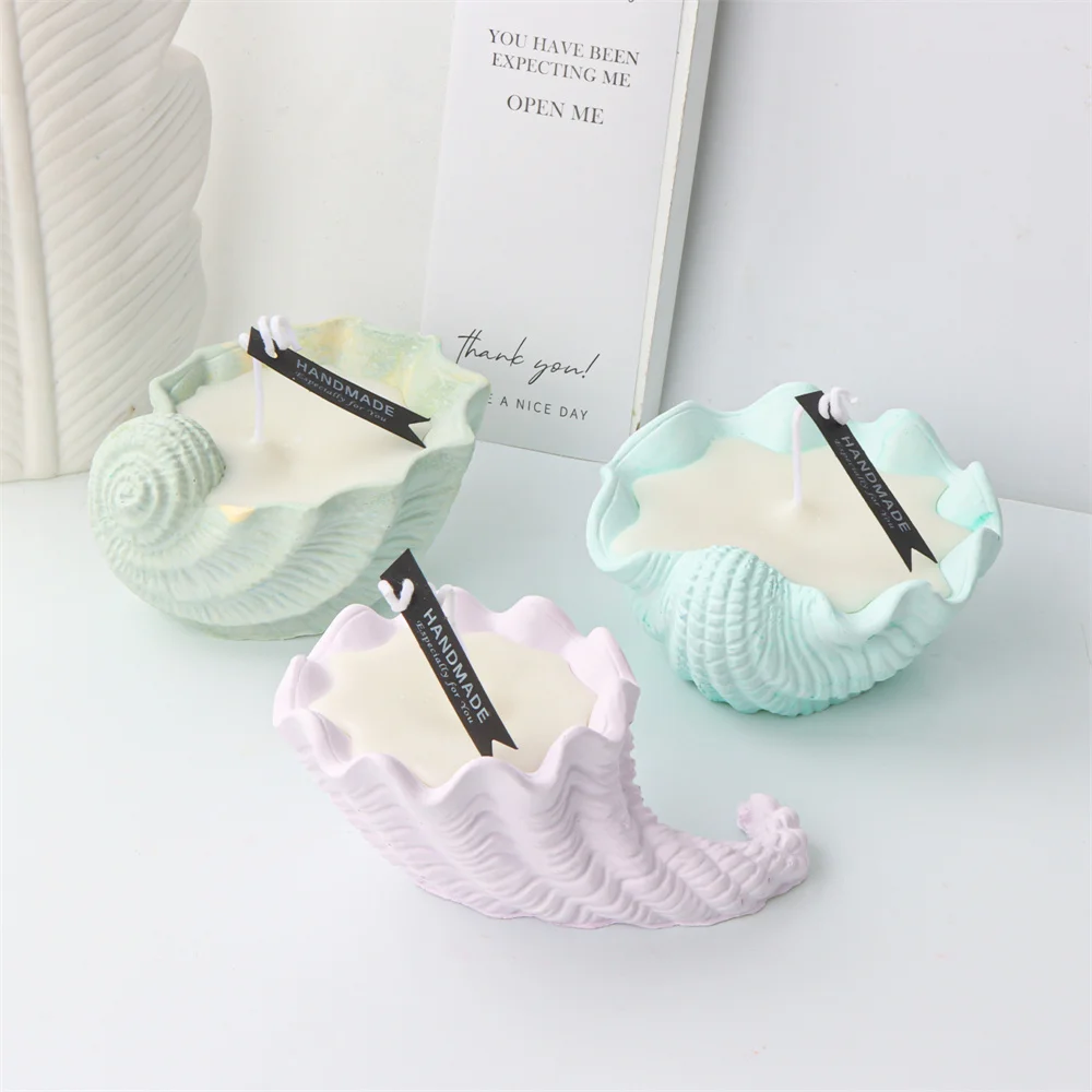 Muschel Silikon Kerzen form Handwerk Muschel Herstellung Werkzeuge Lagerung Schmuck Harz Gips Seifen form Home Aroma therapie Dekor