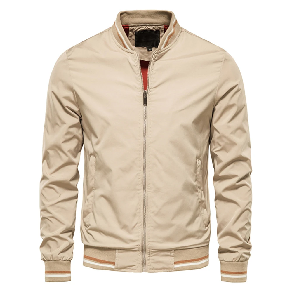 Chaqueta Bomber de béisbol para hombre, chaquetas ajustadas, informales, negras, de alta calidad, a la moda, primavera, verano, otoño