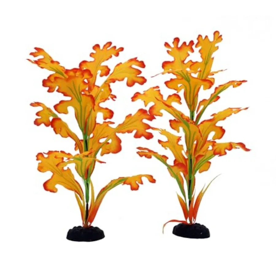 

2-Pack 12 Inch Aquarium Silk Aquarium Plants Articial Plastic Plant for Small Tank Goldfish Fish Hides 12 Inch
