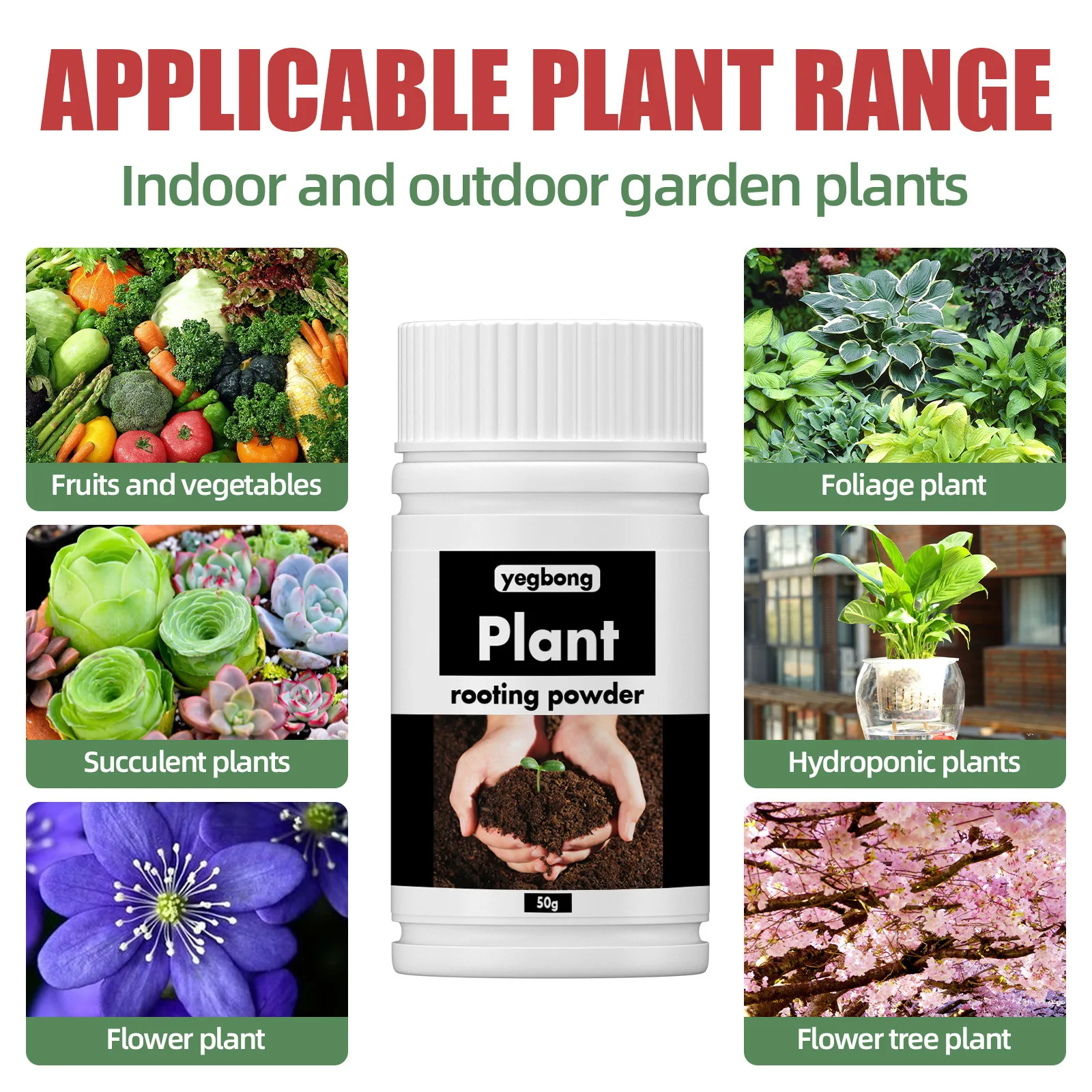 50g Rooting Hormone Powder for Moderately Vegetable Easy to Root Plants Rooting Powder Compound for Strong Healthy Roots Growth