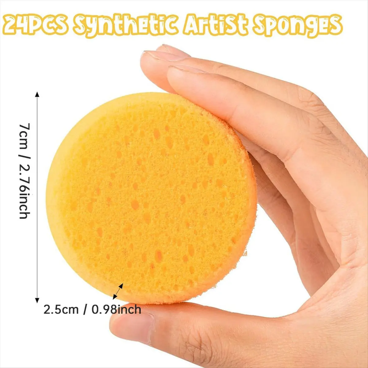 A75K 24Pcs Round Pottery Sponges, Round Artist Sponge, Pottery Sponges for Clay Leather Care Horse Tack Maintenance