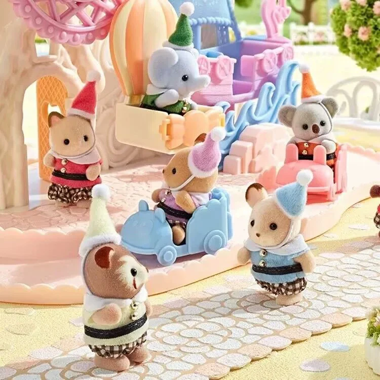 Forest Baby Family Anime Figure Flocking Doll  A Setfairy Tale Friends Kawaii Cute Desktop Decoration Christmas Gift For Kids