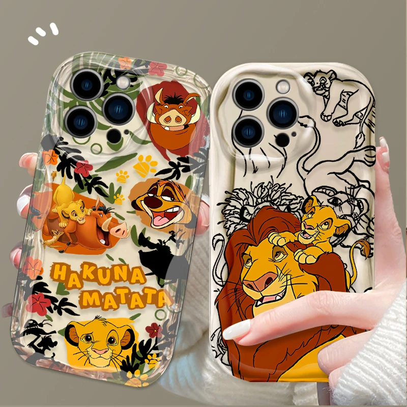 Cartoon Disney Lion King Case For iPhone 16 15 14 13 12 11 Pro Max X XR XS 8 7 Plus SE 2020 Shockproof Clear Soft Silicone Cover