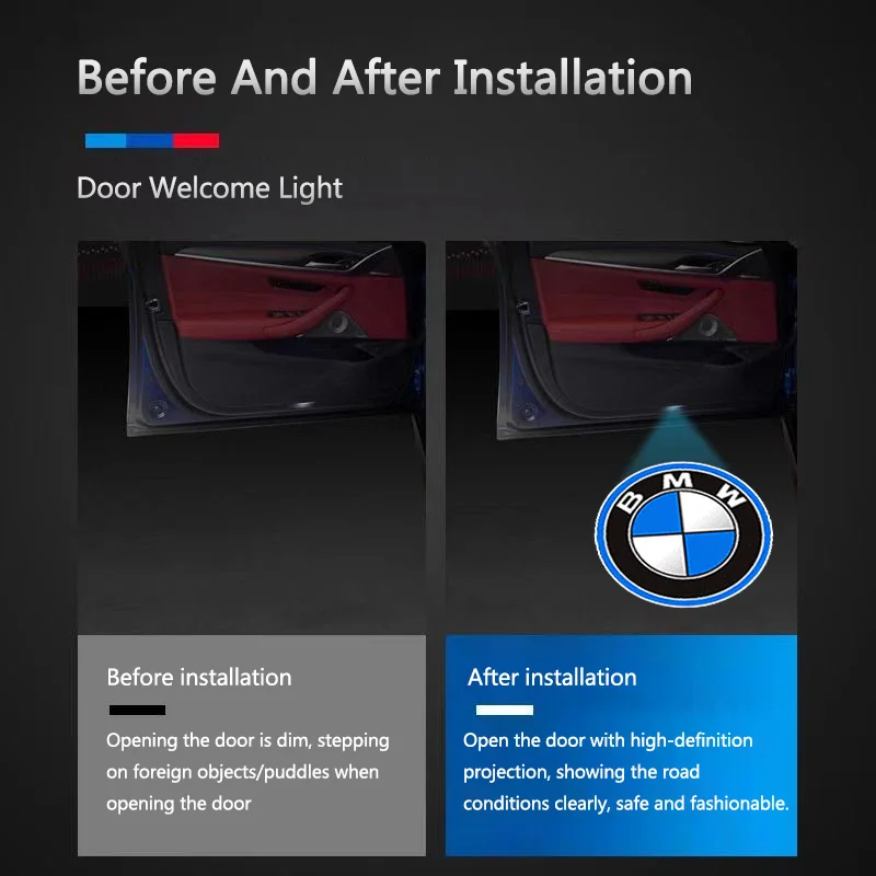 Fashion Car Door Welcome Light Logo Projection Lights For BMW M Sport M2 M3 M4 M5 M6 E46 E90 E60 F10 F30 E39 E36 F20 E87 - view 4