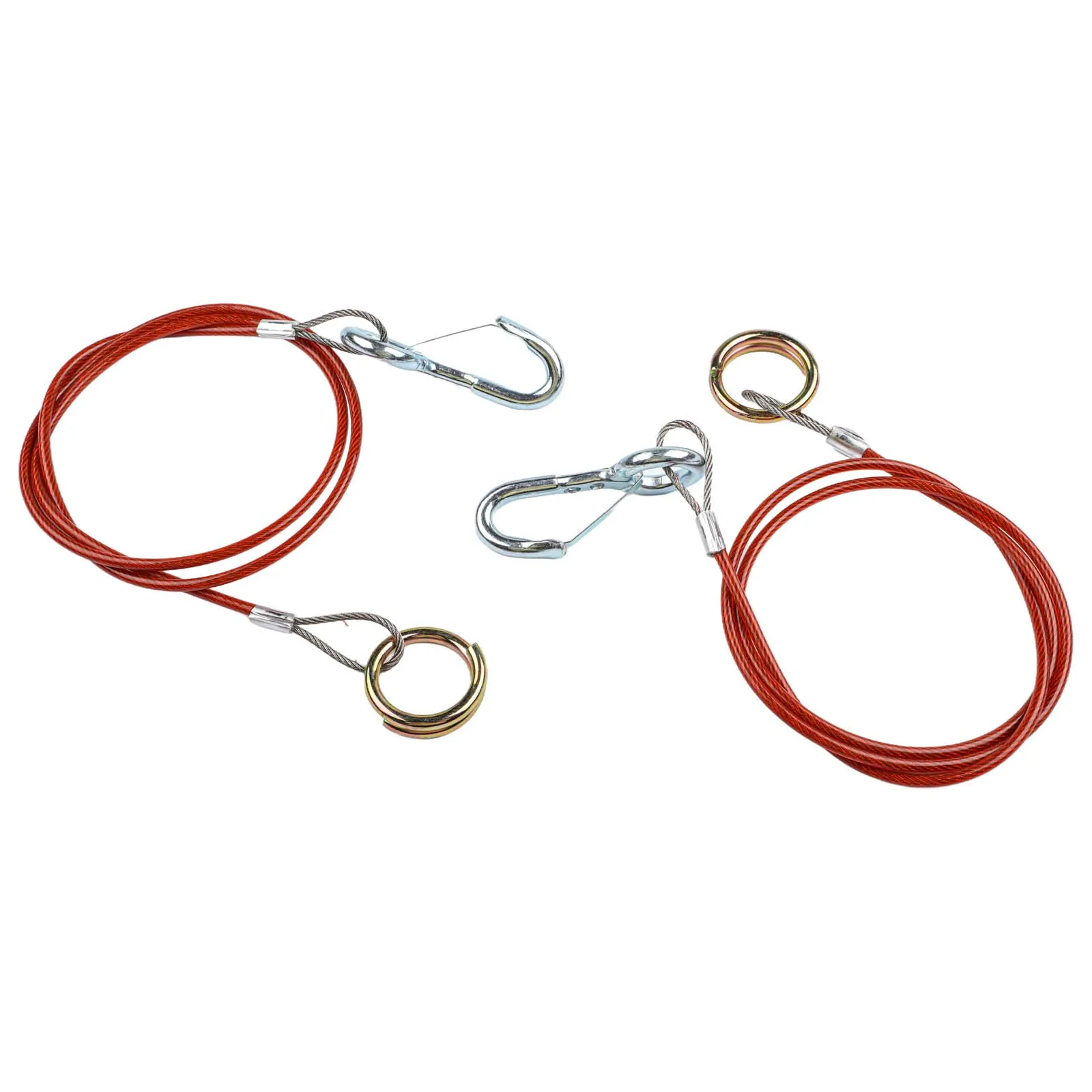 Breakaway Rope Set for Trailers 2pcs 1m Length with 4mm Diameter Reliable Cable Hook for Safety During Transport