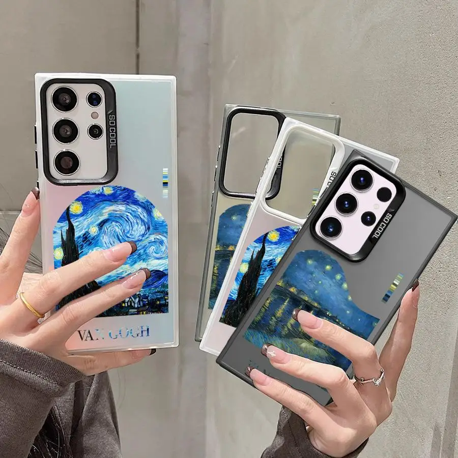 ゴッホ油絵電話ケース三星銀河 S23 S24 S25 ウルトラ S20 S22 S23 FE 注 20 ウルトラ S21 プラス S20 S24FE ソフト