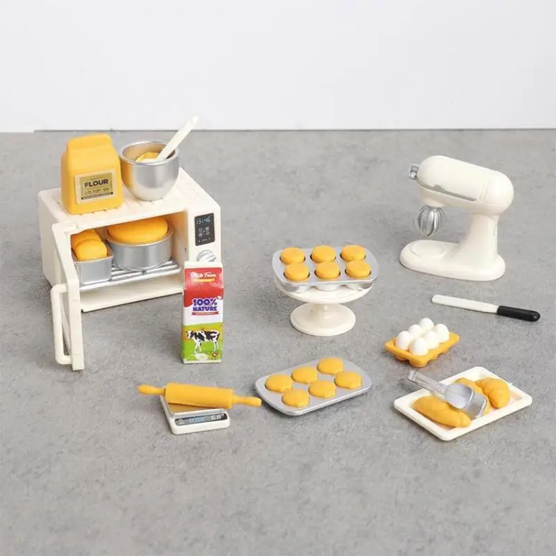 1/12 Maßstab Puppenhaus Mini Elektronischer Backofen Modell mit Brot-Deko-Accessoire für Puppenhäuser – Detail 13