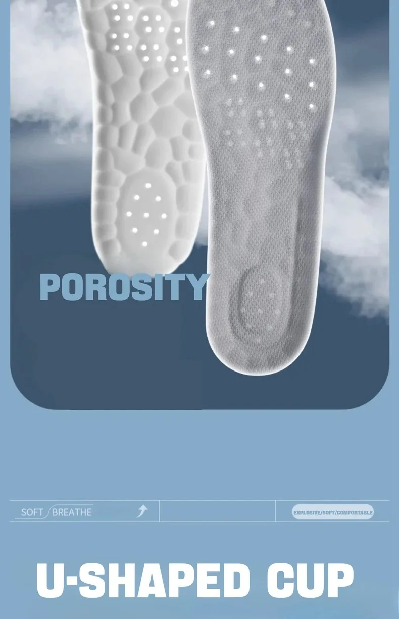 4D Cloud Einlegesohlen für Herren und Damen, stoßdämpfende Einlagen, weiche Memory-Schaum-Einlegesohlen für Schuhe, Stiefel, Sneaker, 1 Paar/3 Paar/5 Paar/8 Paar – Detail 8