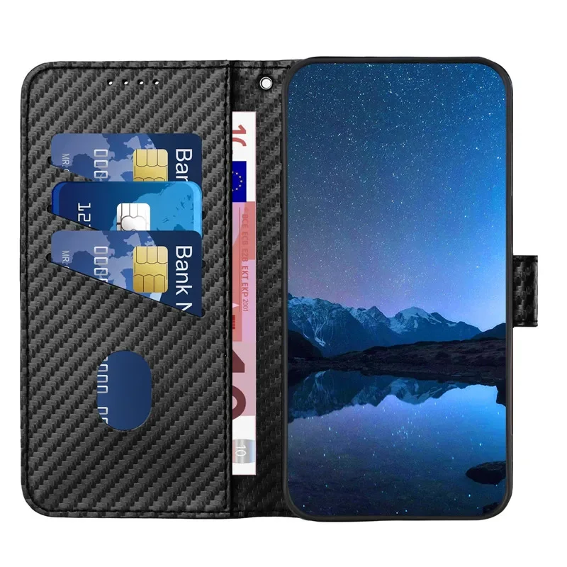 Sarung ponsel lipat serat karbon, untuk Samsung Galaxy Note 8 9 10 Plus 20 Pro Note20 Ultra 5G kulit Solid dompet anti-maling