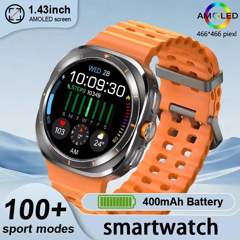

2024 New Multi functional Men's Smart Watch AMOLED Screen 100+Sports Mode Fitness Tracker Health Monitoring Outdoor Smart Watch