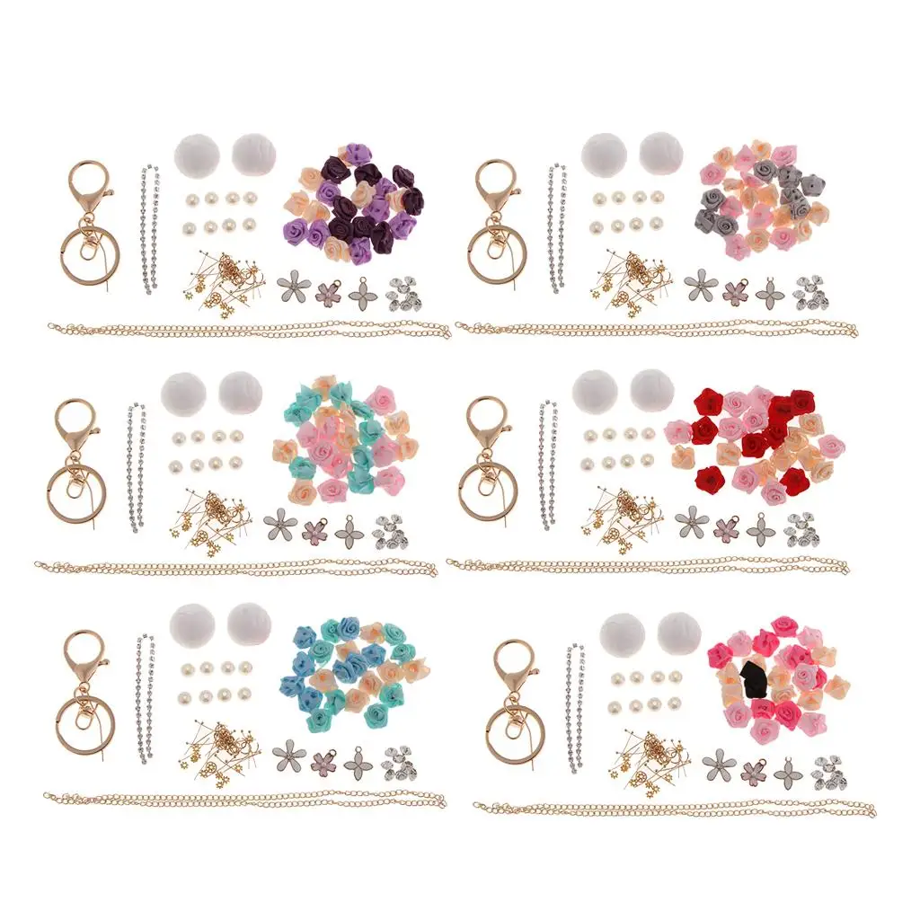 DIY Keychain Making Kits Set Diamante Bag Findings, Craft Supplies for Making Car Chain Accessories