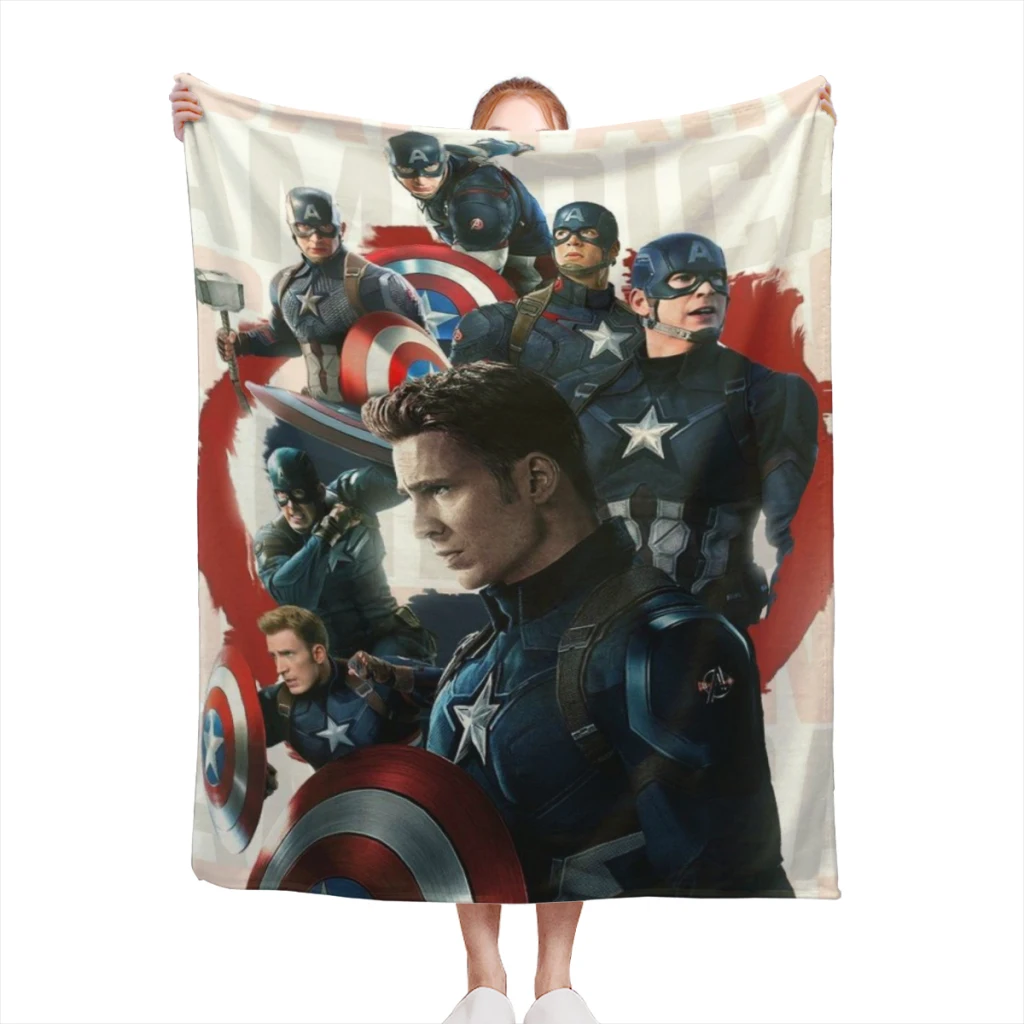 

Fluffy Baby Blanket Captain America Sofa Camp Nap Bedspread Cozy Flannel Blanket Bedroom Decor