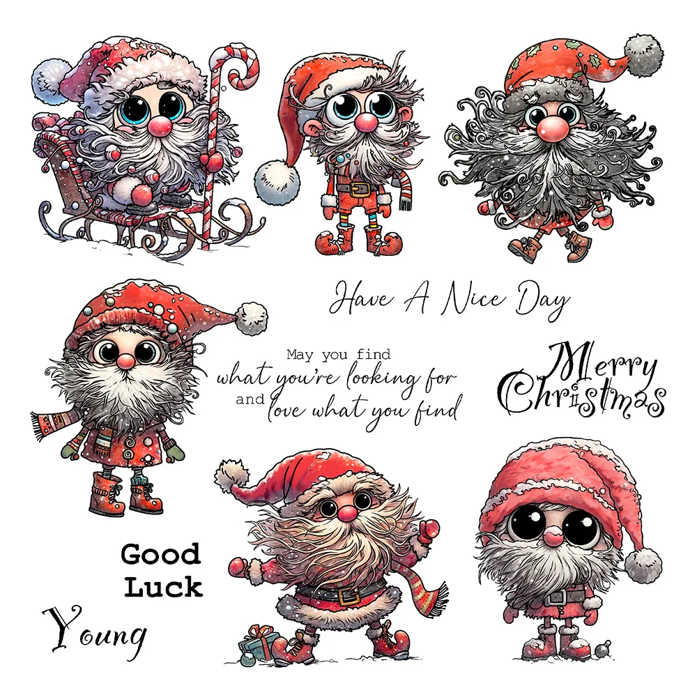

Mangocraft Christmas Santa Claus Gnome Clear Stamp DIY Scrapbooking Supplies Silicone Stamp For Card Making Albums Crafts Decor