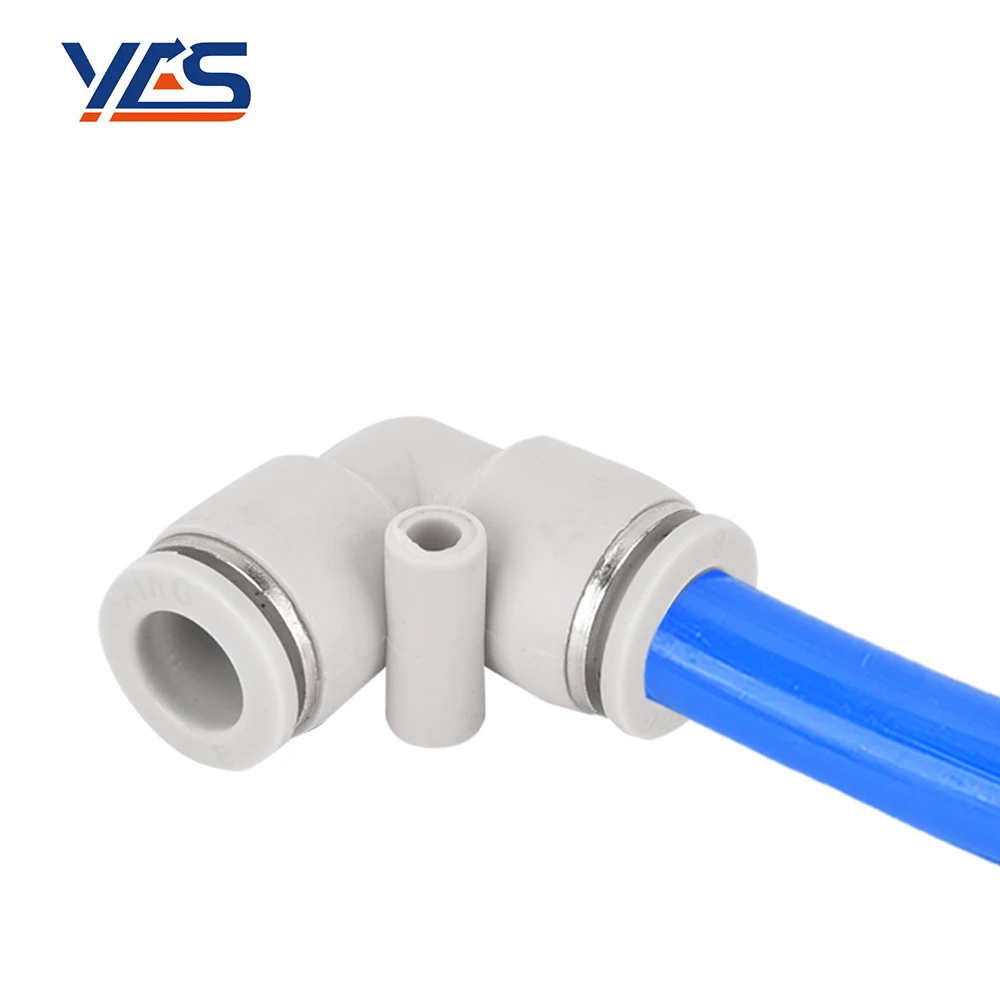 High Quality White PV Series 90 degree elbow hose connector Quick air fitting plastic hose fitting penumatic fitting