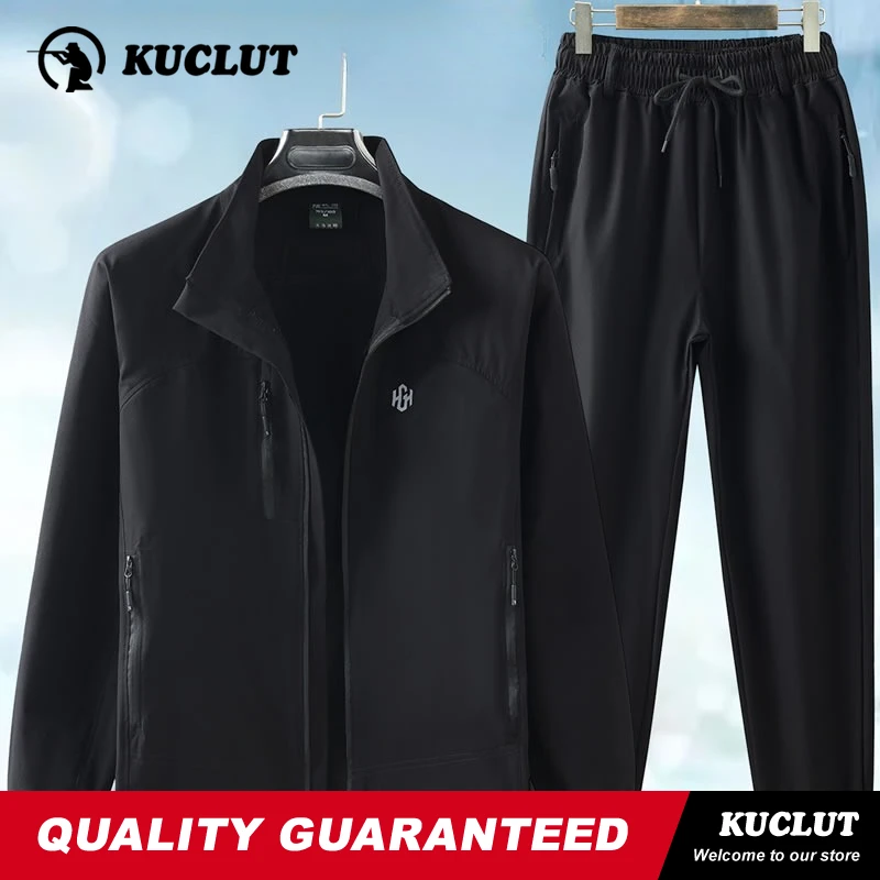 Picture 3: Summer Thin Elastic Man Sets Quick Drying Breathable Comfortable Wear Resistant Multi Pocket 2-pcs Training Camping Hiking Suits