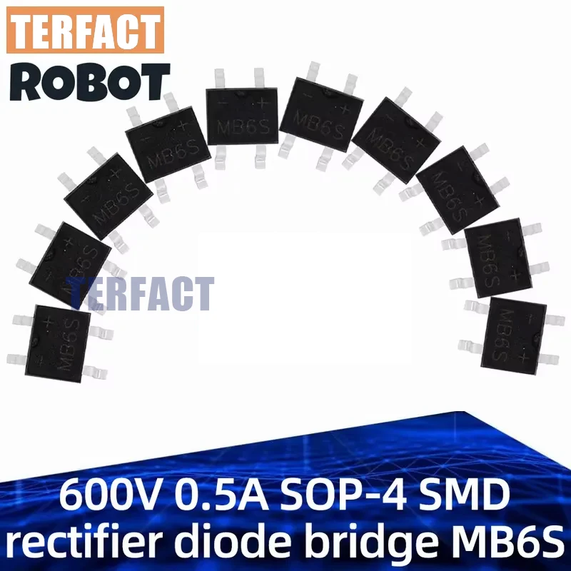 10PCS~100PCS EGBO 600V 0.5A SOP-4 SMD rectifier diode bridge MB6S