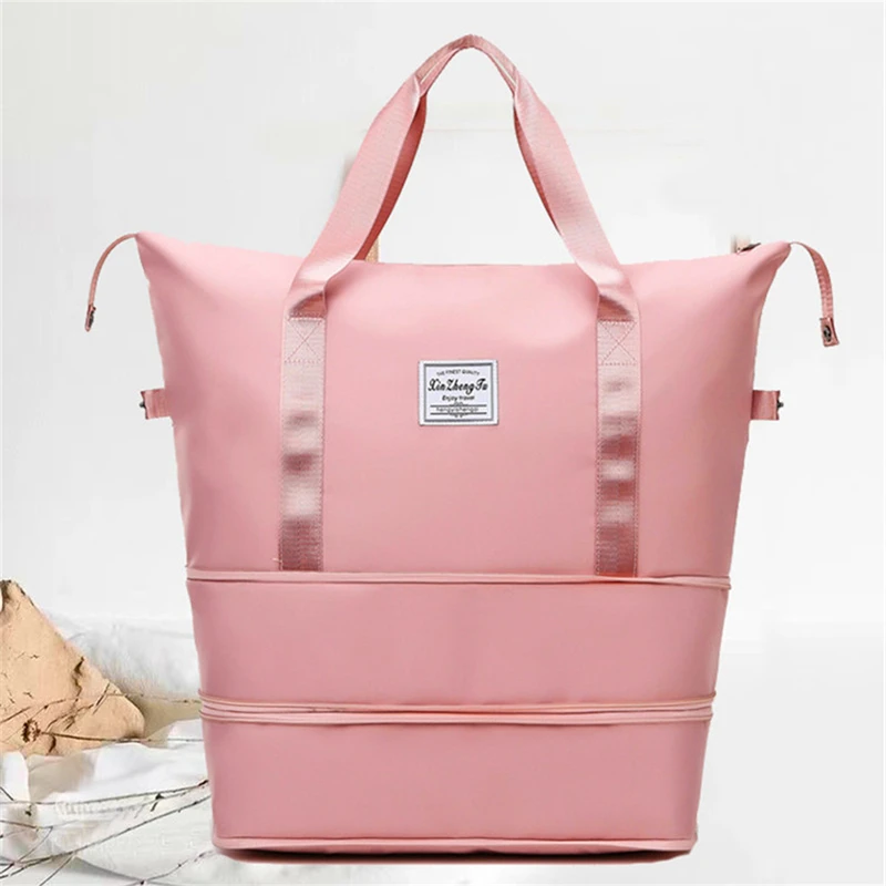 Travel Bag Women Shoulder Bag Quality Casual Handbag Double Zipper Expansion Bag Large Female Bag Fashion New Luggage Bags