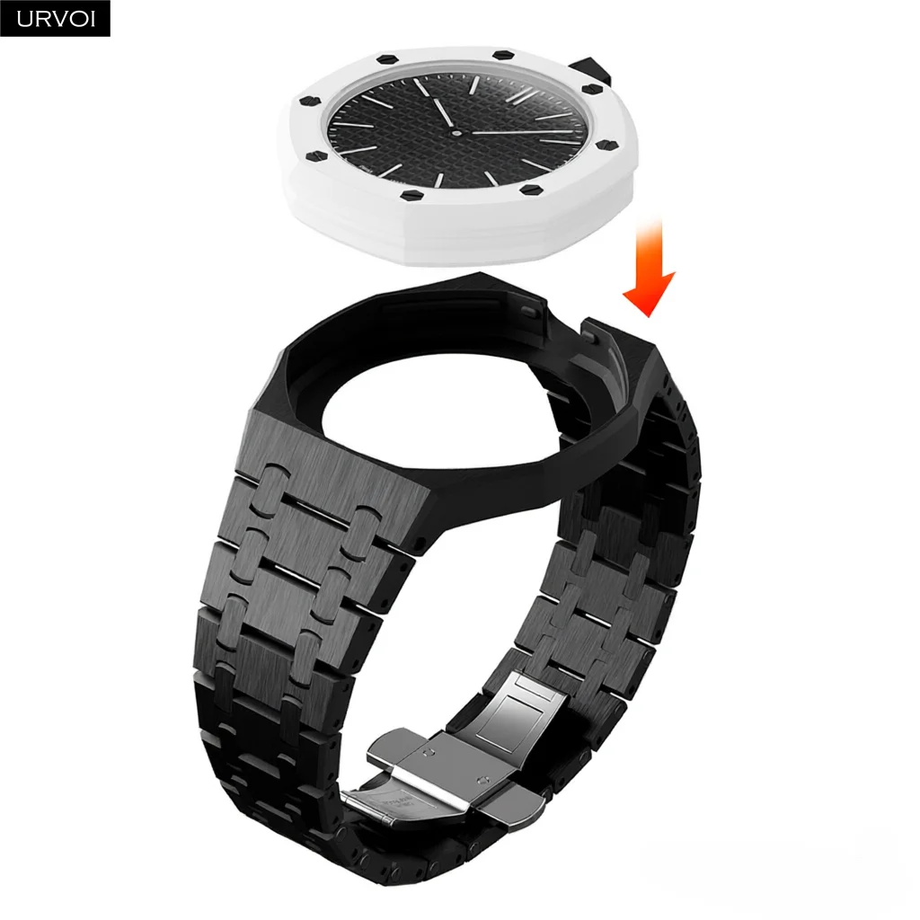URVOI Bioceramic Strap for Swatch x AP Royal Pop Pocket Watch 2 in 1 Pocket Watch to Wristwatch design Butterfly Clasp Case Band