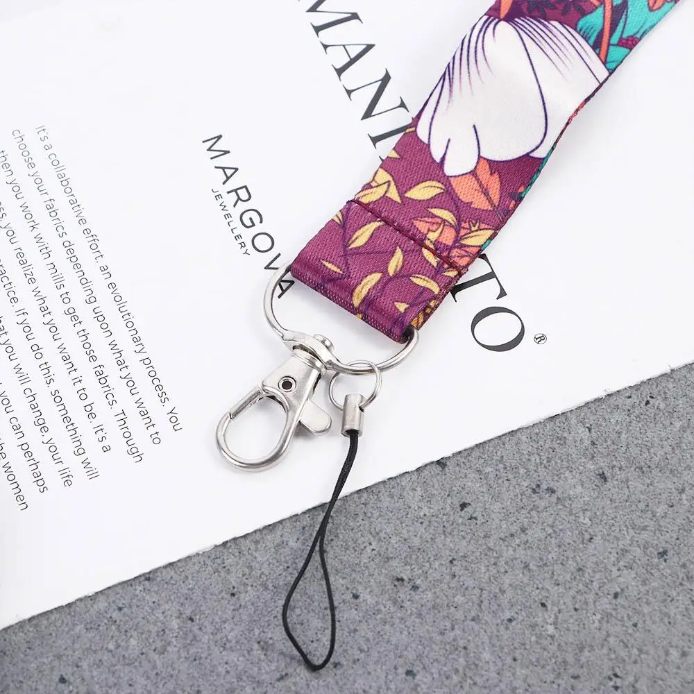 Tag Holder Mobile Phone Strap Key Ring Holder Webbings Ribbon Flower Lanyard Badge Holder Keys Keychain ID Card Pass Hang Rope