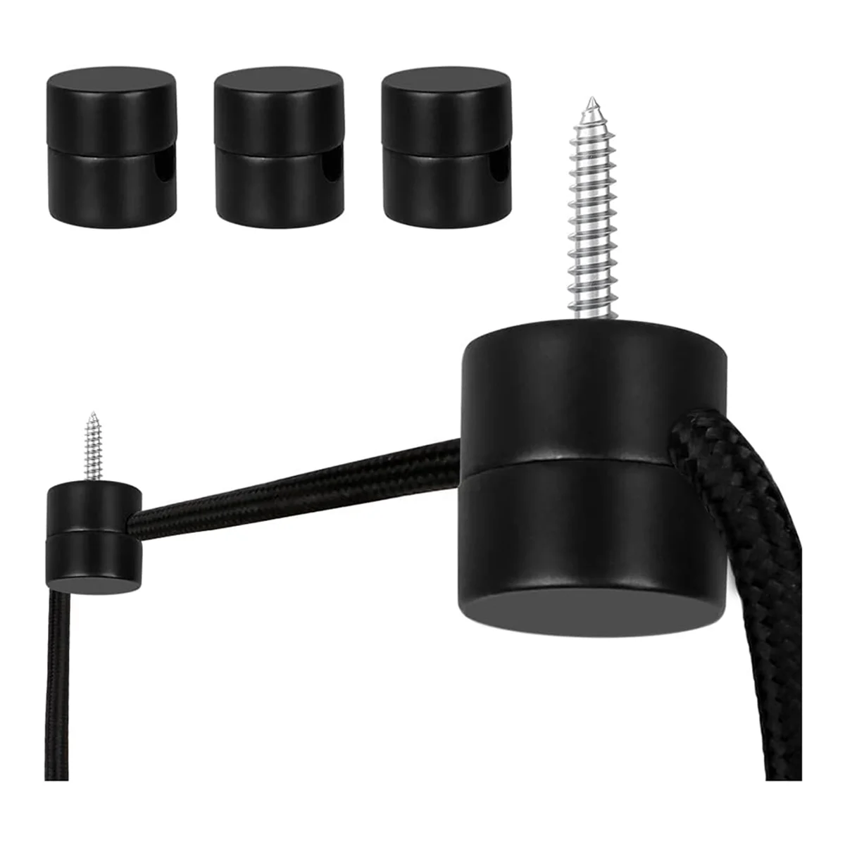 A43T 3 Pack Ceiling Hooks for Ceiling Hanging Lights, Pendant Light Hook for Ceiling Lamp, Ceiling Hooks, DIY Lamp Black