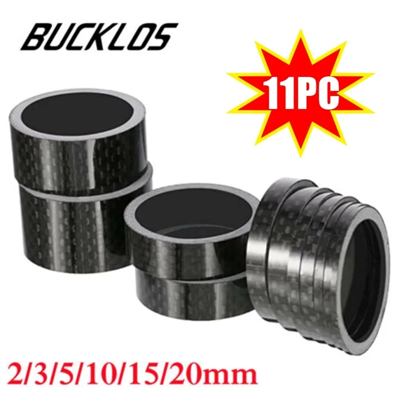 11PCS Bicycle Washer Carbon Bike Fork Stem Spacers 1-1/8'' MTB Road Bike Handlebar Stem Washer Spacer 28 6mm Bicycle Accessories