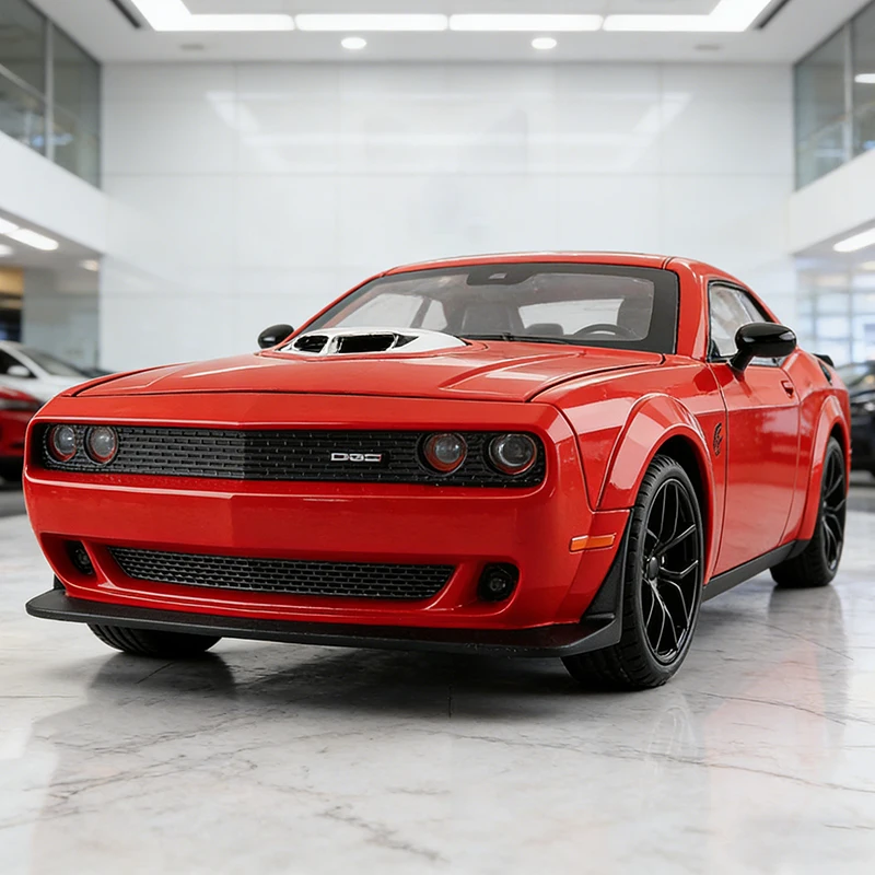 Modèle de voiture Challenger SRT Hellcat Redeye en alliage 1:18, jouet de voiture en métal moulé sous pression avec son et lumière, jouets de voiture pour enfants