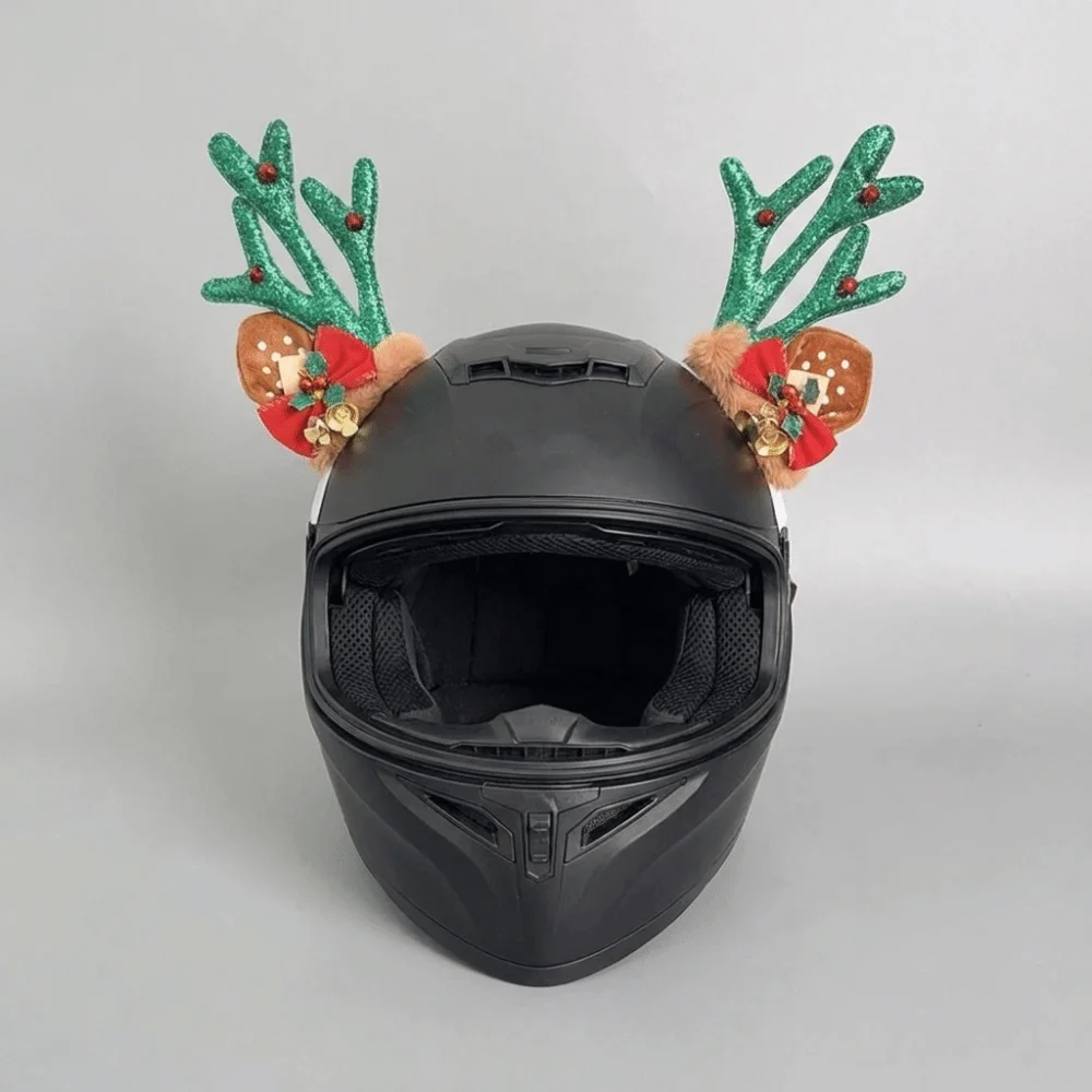 Creative Motorcycle Helmet Decoration Self-adhesive 3D Christmas Antlers Helmet Decor DIY Cute Motorcycle Helmet Antlers