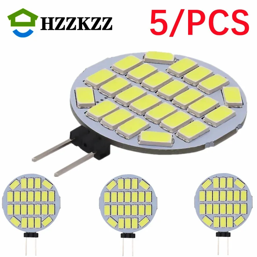 

HZZKZZ 12V 24V AC 3W G4 LED Lamps RV Lighting Replaces 25W Halogen Bulb 350LM 24leds 5730smd No Flicker Range Hood Boat Light