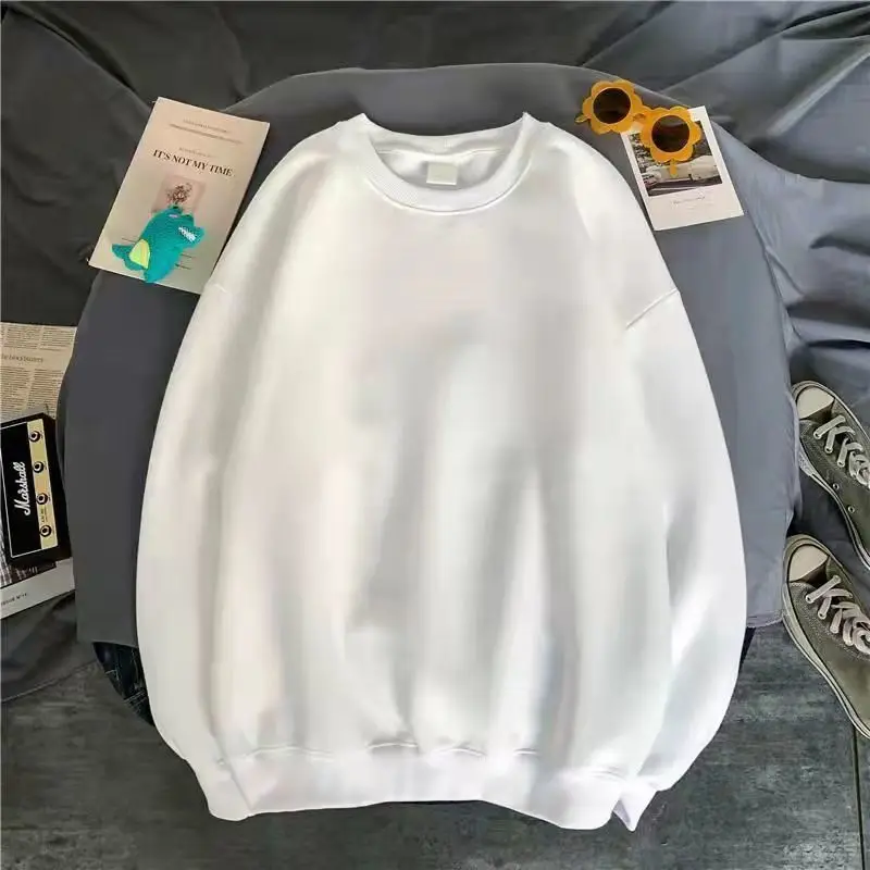 Winter Korean Solid Color Round Neck Sweater 2024 New Y2K Thickened Warm Sweater Versatile Personality Casual Lazy Style Top