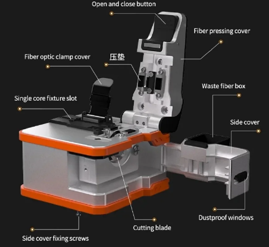 Q1S Fully Automatic Electric Fiber Optic Cleaver Rechargeable Three In One Clamp Slot Cutting Tool Optical Fiber Cleaver