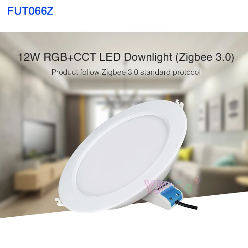 Miboxer Zigbee 3.0 6W/12W RGB+CCT LED Downlight AC100~240V Ceiling Light Round Panel lamp Zigbee 3.0 Remote/APP/Voice Control