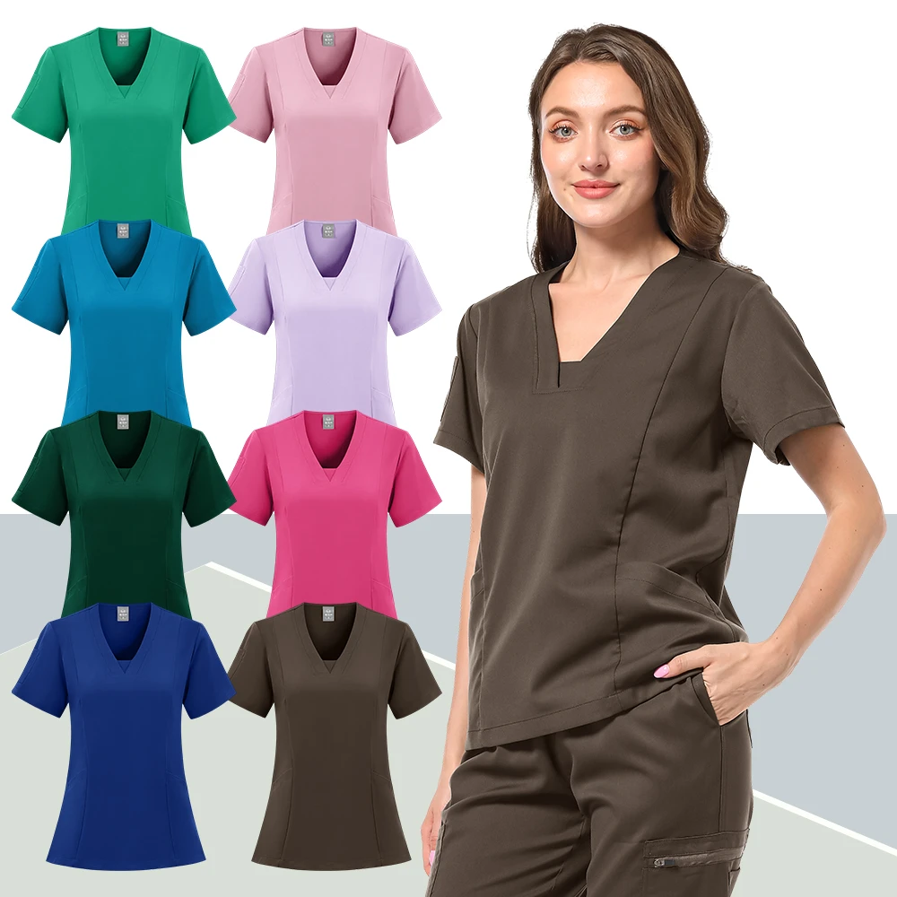 

Surgical Uniforms Woman Scrub Set Medical Nurse Beauty Salon Workwear Clinical Scrubs Top + Pant Spa Doctor Nursing Tunic Suit