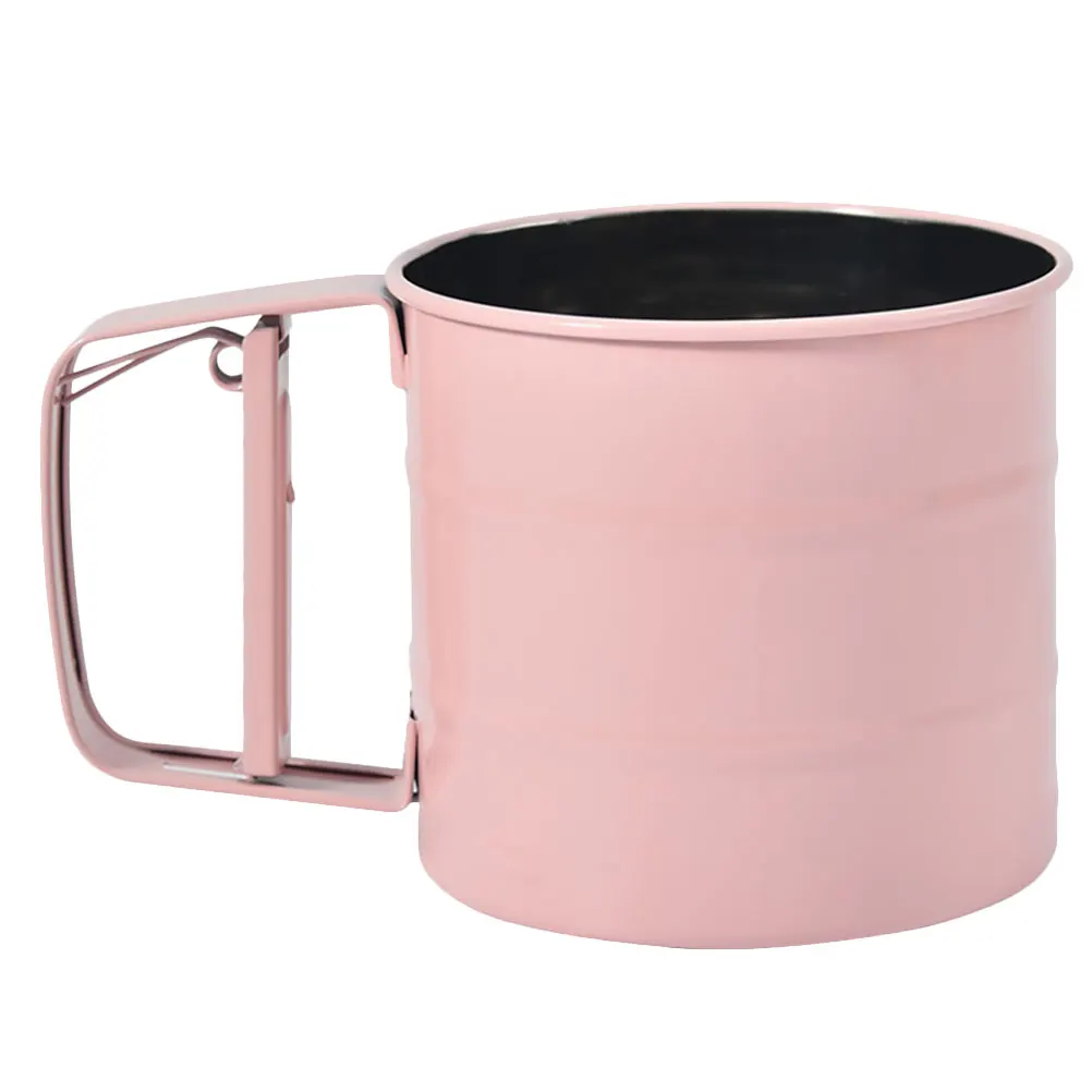 

1Pcs Semi-Automatic Hand-Held Flour Sifter Stainless Steel Silver Net Sifting Strainer for Home Baking Decorative Powdered Sugar