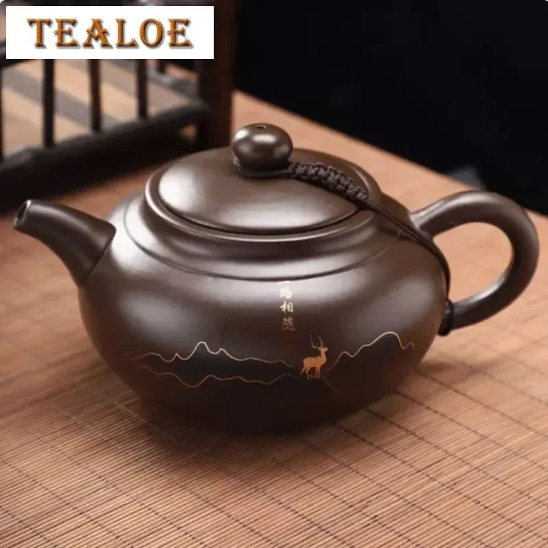 1 قطعة 430 مللي أصيلة ييشينغ الأرجواني الطين إبريق الشاي اليدوية الجمال إبريق الشاي مرشح مخصص الشاي Infuser حفل الشاي الصيني اكسسوارات