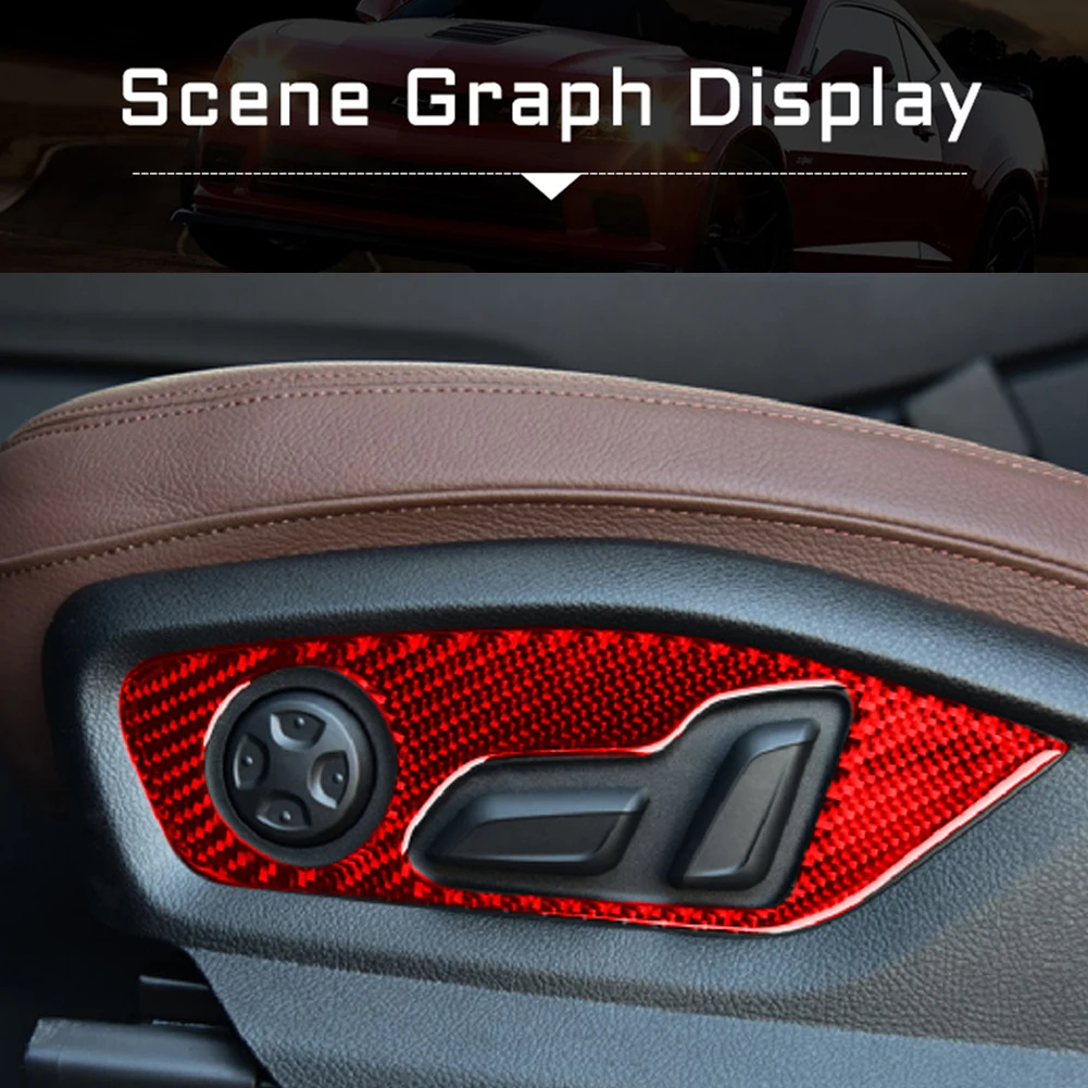 

Car Carbon Fiber Various Parts Red Stickers For Audi Q7 2016 2017 2018 2019 Auto Interior Decorative Accessories