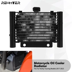 Motorcycle Oil Cooler Radiator Black Water Tank For Harley Touring Street Electra Tri Glide Road King FLTRX FLHX FLHR 2017-2023