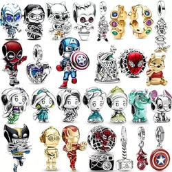 Disney 925 Sterling Silver Spider Man Charm, Marvel Bead,Fit Original Pandora Bracelet DIY Pendant Women's Jewelry Gifts 2024