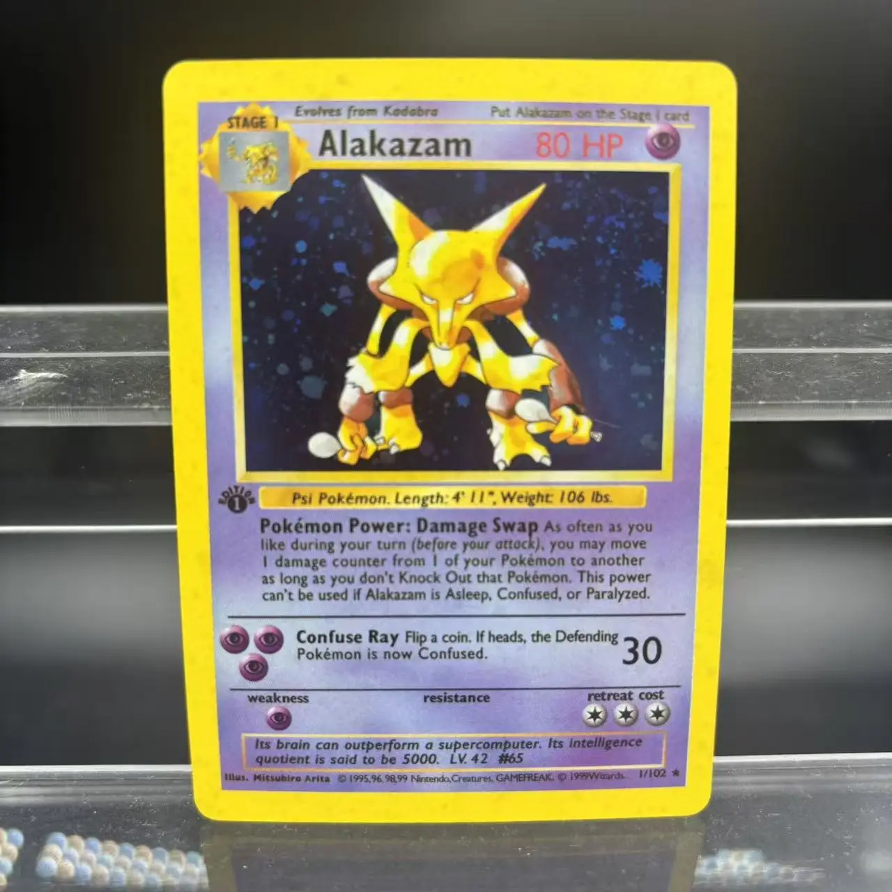 5Pcs/set Ptcg Generation 1 Alakazam Chansey Poliwrath English Flash Card Diy Self Made Anime Collection Card