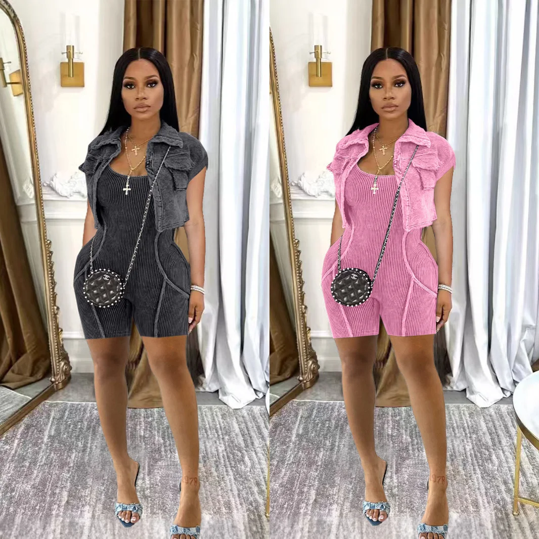 

Tie-dye Coats Sexy 2 Piece Pant Set Jumpsuits Outfits 2025 Women Clothes Club Wear Cropped Coats Two Piece Set Shorts Pant