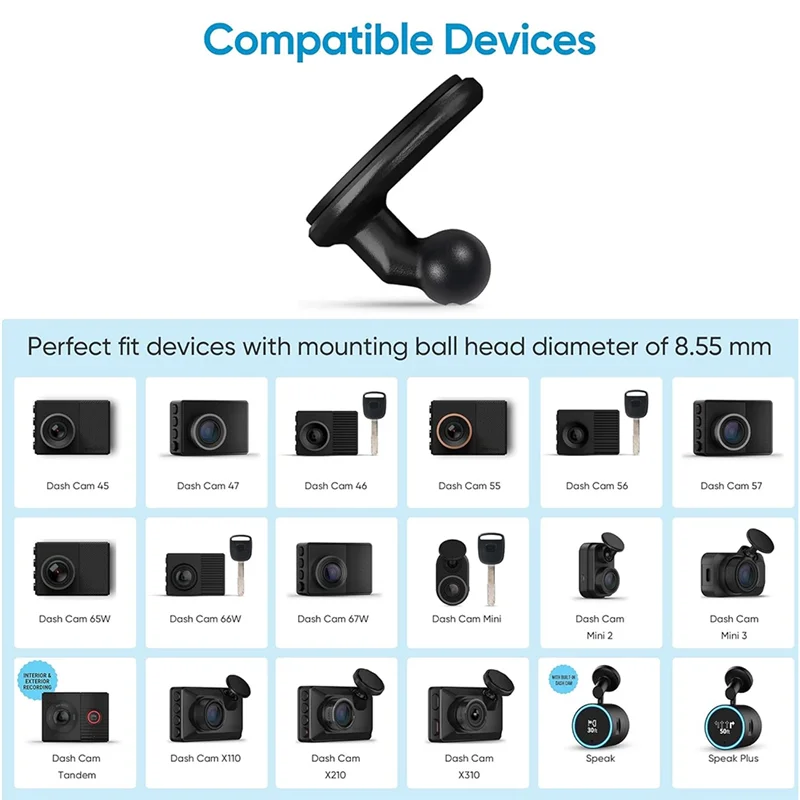 2 SZT. Niskoprofilowe mocowanie samoprzylepne do Garmin do Dash Cam Mini 2 Mini 3/45/47/46/55/56/57/65W/66W/67W/X110 — zdjęcie produktu 4