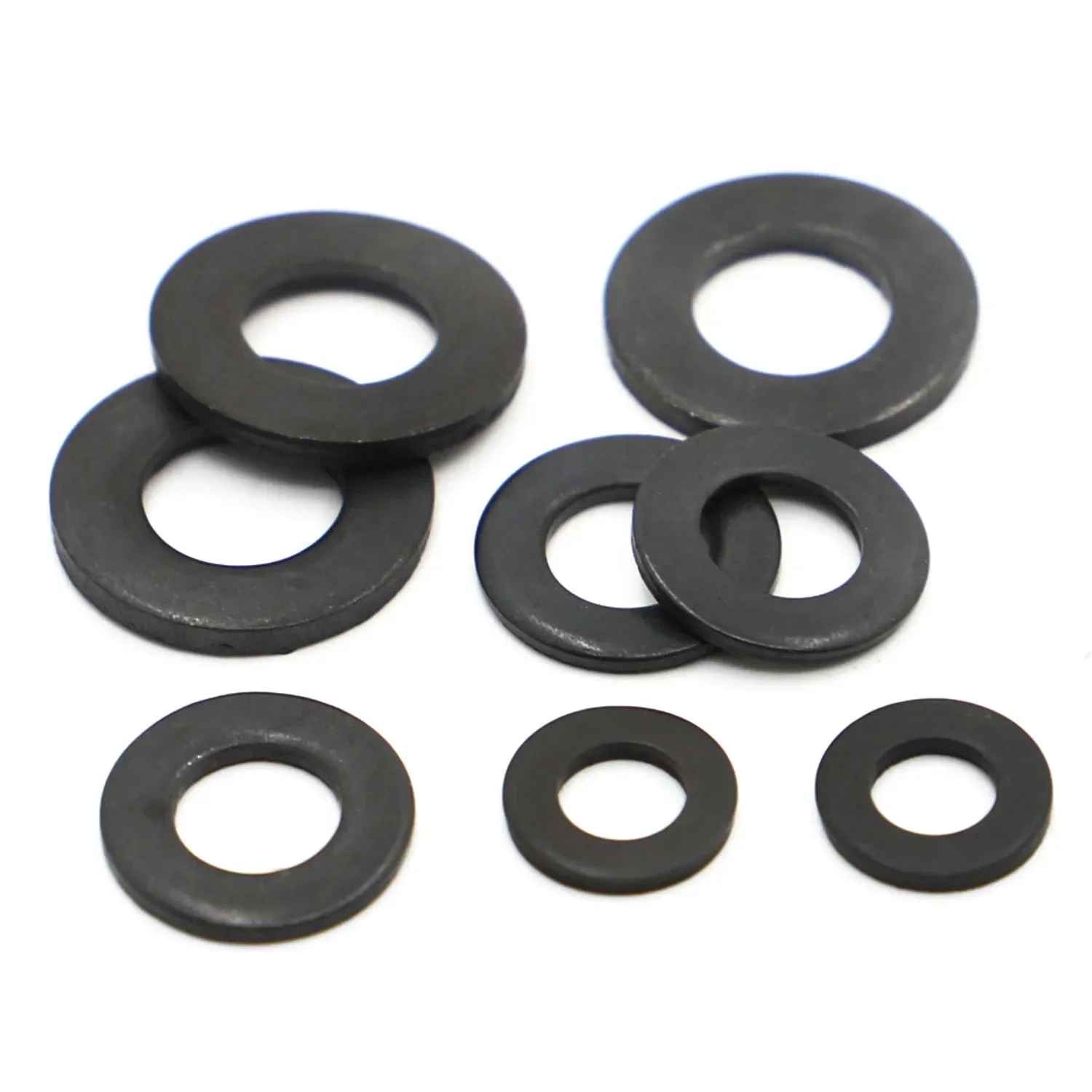 5-50pcs M2 M2.5 M3 M4 M5 M6 M8 M10 M12 M14 M16 M20 M22 M24 GB97 DIN125 Black Carbon Steel Flat Washer Plain Gasket Pad