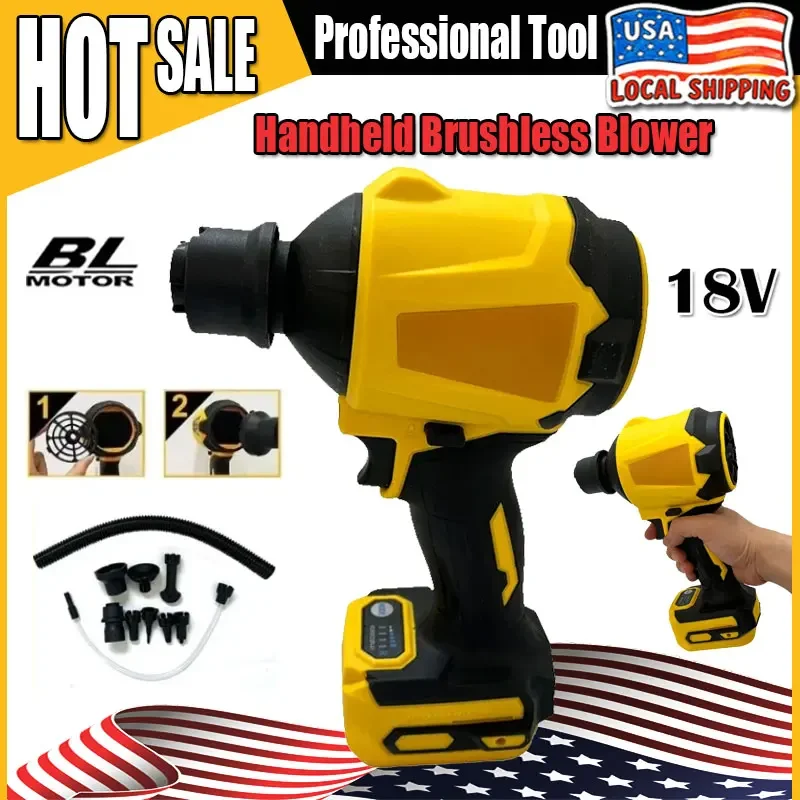 

Беспроводная воздуходувка Fit Dewalt, бесщеточная машина для удаления пыли, электрическая воздуходувка, насос, ручной вентилятор для аккумулятора Dewalt 18V