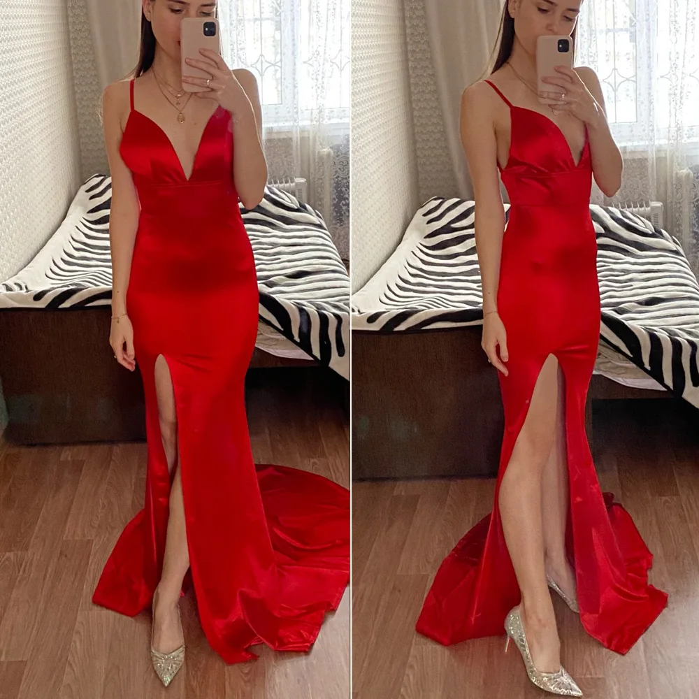 Sexy Split Long Prom Backless Bodycon Maxi Dress Sleeveless V Neck Open Back Stretchy Party Mermaid