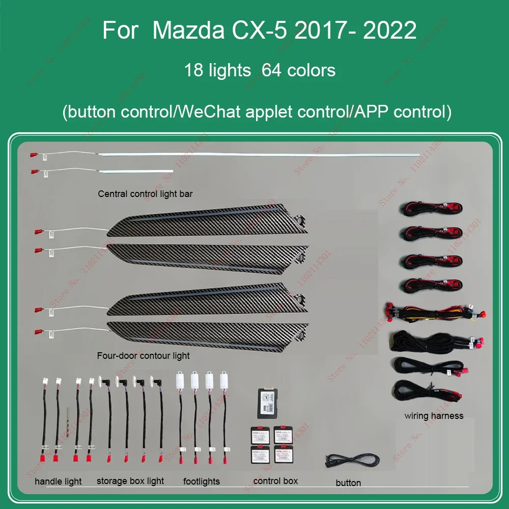 Symphony Car ambient light For Mazda CX5 CX-5 2017-2022 Auto Interior Decorative Door Handle Refitted Atmosphere lamp
