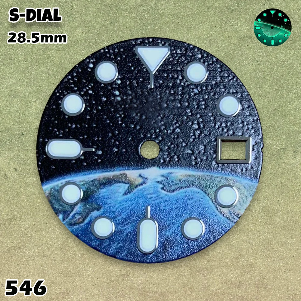 NG SS Logo 28.5mm Starry Dial NH35 Movement C3 Strong Green Luminous Watches for men Watch Modification Accessories repair tools