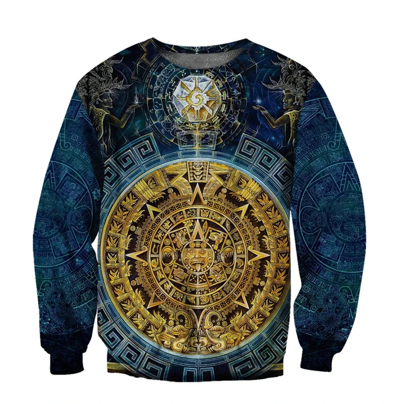 

Mexican Aztec 3D Print Pullovers For Men Clothes Mexico Culture Graphic Sweatshirts Casual Long Sleeve Male Streetwear Tracksuit