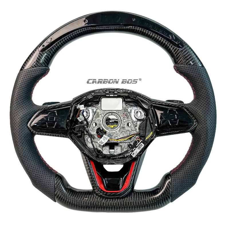 

With LED Forged Carbon Fiber Steering Wheel for MK8 Golf 7 GTI R 7.5 for MK4 MK5 MK6 Sports Car Steering Wheel