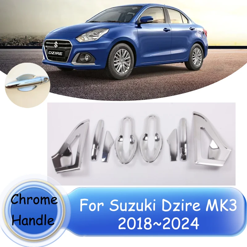 

for Suzuki Dzire MK3 2018 2019 2020 2021 2022 2023 2024 Chrome Door Handle Cover Car Accessories Protective Cover Trim Stickers